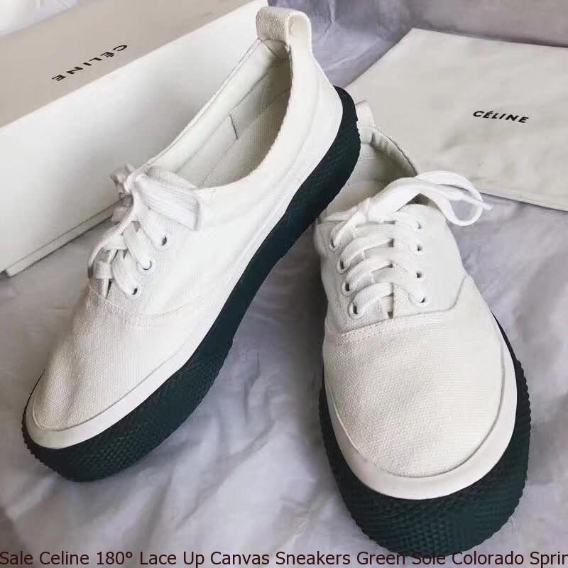 Sale Celine 180° Lace Up Canvas Sneakers Green Sole Colorado Springs, CO -  celine luggage bag for sale - 2017